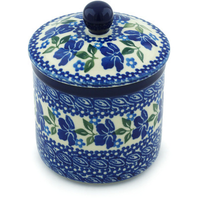 Polish Pottery Jar with Lid 5&quot; Lovely Surprise