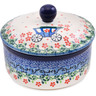 Polish Pottery Jar with Lid 5&quot; Magical Carriage