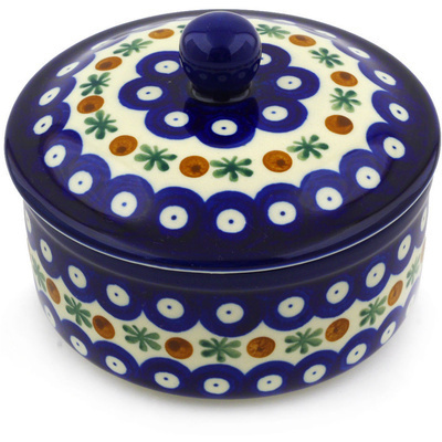 Polish Pottery Jar with Lid 5&quot; Mosquito