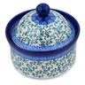 Polish Pottery Jar with Lid 5&quot; Petite Blue Vine
