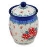 Polish Pottery Jar with Lid 5&quot; Pink Forget Me Not UNIKAT