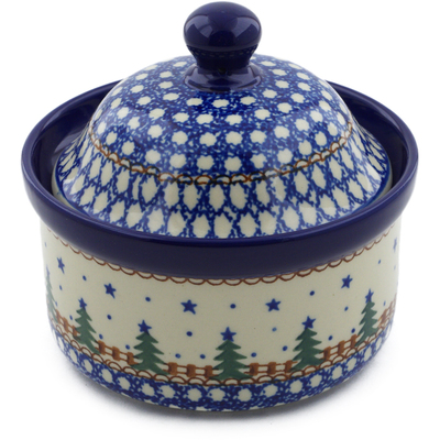 Polish Pottery Jar with Lid 5&quot; Pocono Pines