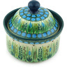 Polish Pottery Jar with Lid 5&quot; Prairie Land UNIKAT