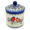 Polish Pottery Jar with Lid 5&quot; Robin &amp; Wren UNIKAT