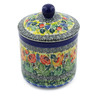 Polish Pottery Jar with Lid 5&quot; Splendid Morning Glow UNIKAT