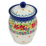 Polish Pottery Jar with Lid 5&quot; Summer Blossoms