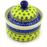 Polish Pottery Jar with Lid 5&quot; Sunburst Daisies