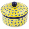 Polish Pottery Jar with Lid 5&quot; Sunshine