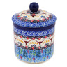 Polish Pottery Jar with Lid 5&quot; Texas Feast UNIKAT
