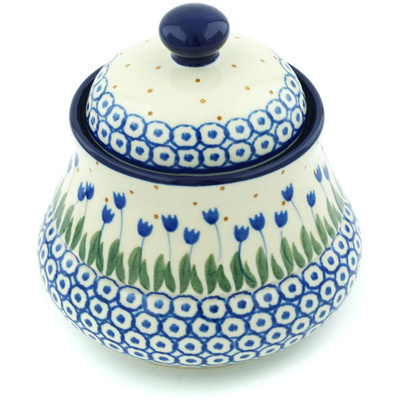 Polish Pottery Jar with Lid 5&quot; Water Tulip