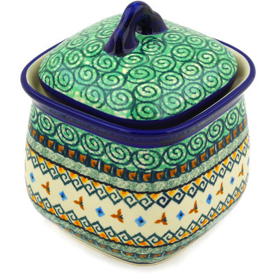 Polish Pottery Jar with Lid 6&quot; Albuquerque UNIKAT