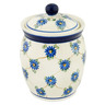 Polish Pottery Jar with Lid 6&quot; Aster Trellis