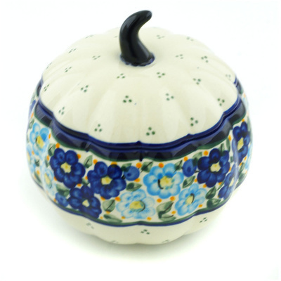 Polish Pottery Jar with Lid 6&quot; Aura