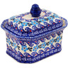 Polish Pottery Jar with Lid 6&quot; Beach At Sunset UNIKAT
