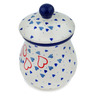 Polish Pottery Jar with Lid 6&quot; Blooming Hearts