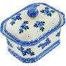 Polish Pottery Jar with Lid 6&quot; Blue Berry Special UNIKAT
