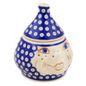 Polish Pottery Jar with Lid 6&quot; Blue Eyed Beauty