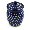 Polish Pottery Jar with Lid 6&quot; Blue Eyes