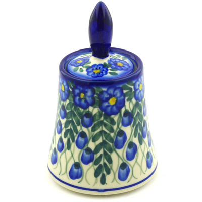 Polish Pottery Jar with Lid 6&quot; Blue Velvet Gardens