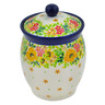 Polish Pottery Jar with Lid 6&quot; Bright Spring UNIKAT