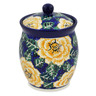 Polish Pottery Jar with Lid 6&quot; Butter Blooms UNIKAT