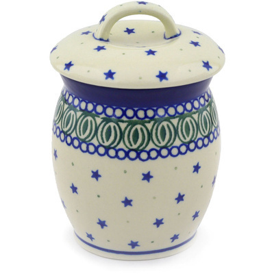 Polish Pottery Jar with Lid 6&quot; Copernicus