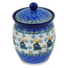 Polish Pottery Jar with Lid 6&quot; Frog Prince UNIKAT