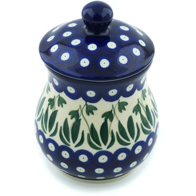 Polish Pottery Jar with Lid 6&quot; Garden Pot