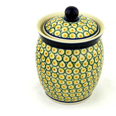 Polish Pottery Jar with Lid 6"