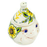 Polish Pottery Jar with Lid 6&quot; Hawaii Sunshine UNIKAT