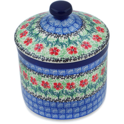 Polish Pottery Jar with Lid 6&quot; Maraschino