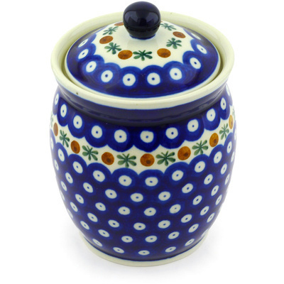 Polish Pottery Jar with Lid 6&quot; Mosquito
