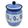 Polish Pottery Jar with Lid 6&quot; Owl Kingdom UNIKAT