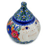 Polish Pottery Jar with Lid 6&quot; Polish Garden UNIKAT