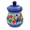 Polish Pottery Jar with Lid 6&quot; Rise And Shine UNIKAT