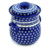 Polish Pottery Jar with Lid 6&quot; Starflower Peacock