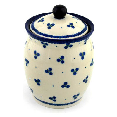 Polish Pottery Jar with Lid 6&quot; Triple Berries