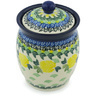 Polish Pottery Jar with Lid 6&quot; Yellow Rose