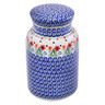 Polish Pottery Jar with Lid 7&quot; Babcia&#039;s Garden