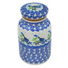 Polish Pottery Jar with Lid 7&quot; Bird Watching