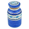 Polish Pottery Jar with Lid 7&quot; Blooming Blues