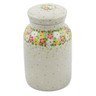 Polish Pottery Jar with Lid 7&quot; Blossom Sprinkle UNIKAT