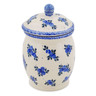 Polish Pottery Jar with Lid 7&quot; Blue Berry Special UNIKAT