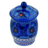 Polish Pottery Jar with Lid 7&quot; Blue Heaven