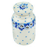Polish Pottery Jar with Lid 7&quot; Blue Spring