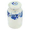 Polish Pottery Jar with Lid 7&quot; Blue Spring