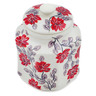 Polish Pottery Jar with Lid 7&quot; Bold Blooms UNIKAT