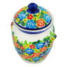 Polish Pottery Jar with Lid 7&quot; Bright Wildflowers UNIKAT