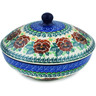 Polish Pottery Jar with Lid 7&quot; Brown Pansy UNIKAT