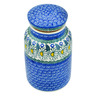 Polish Pottery Jar with Lid 7&quot; Crazy Daisy